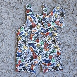 Colorful Leaf Print Baby Romper